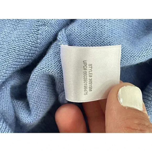 Alan Flusser Men’s Sweater Size‎ XXL Blue Merino Wool Blend Long Sleeve Collared - Picture 7 of 9